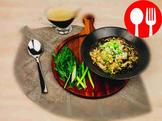 Okroshka with sausage and radishes