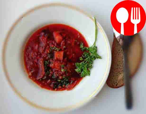 Постный свекольник с чечевицей