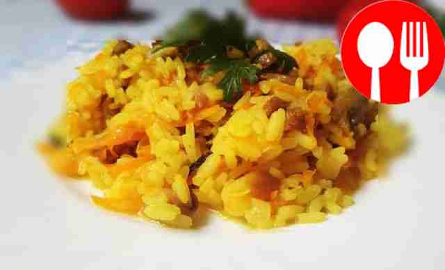 Oyster mushrooms with rice