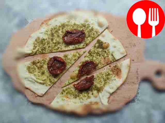 Italian focaccia with pesto