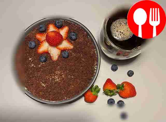 Airy tiramisu with cherries