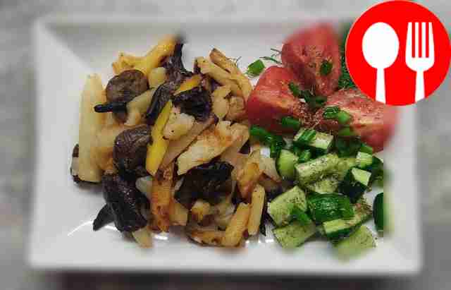 Potatoes with honey mushrooms