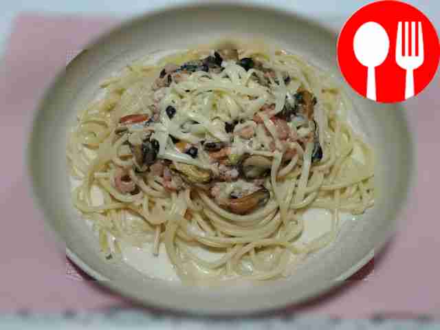 Seafood with spaghetti