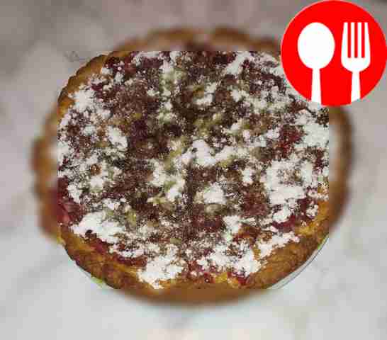 Delicate sour cream with strawberries