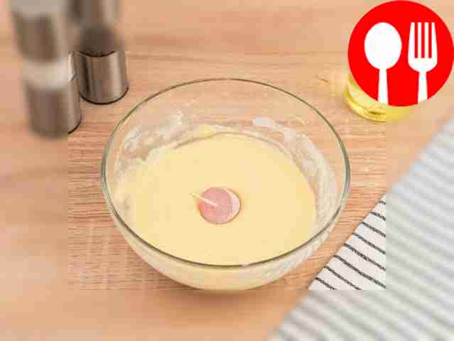 Dip each portion into the deep frying batter.