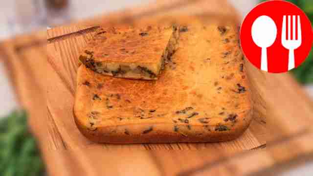 Заливной пирог с картошкой и грибами
