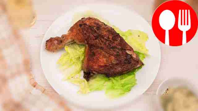 Chicken legs in a frying pan