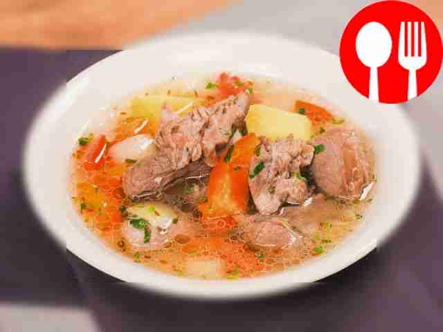 Шурпа из баранины в казане