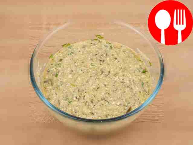 Salt and pepper the filling to taste. Stir.