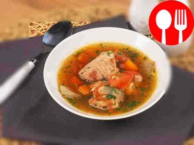 Шурпа из свинины в казане