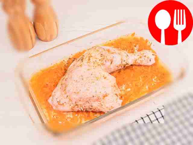 Place chicken legs on a layer of rice and...