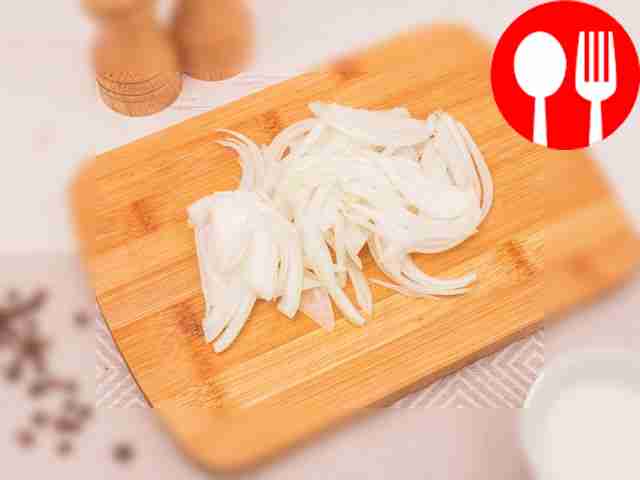 Cut the onion into half rings. To make the...