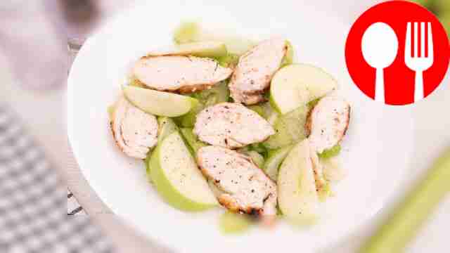 Celery, apple and chicken salad