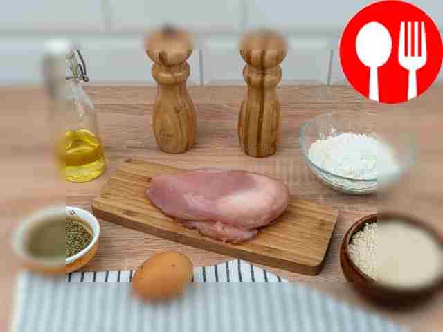 Rinse the chicken breast and pat dry with...