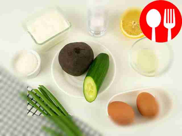 Wash the beets, cucumbers and green onions....