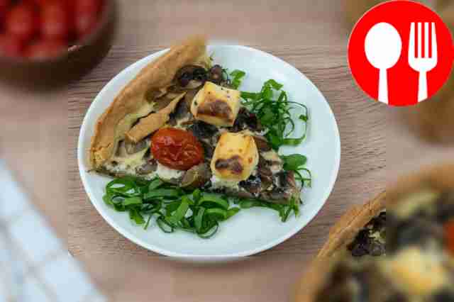 Песочный пирог с грибами