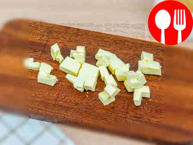 Cut the butter into arbitrary small cubes....