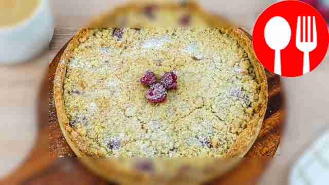 Песочный пирог с малиной