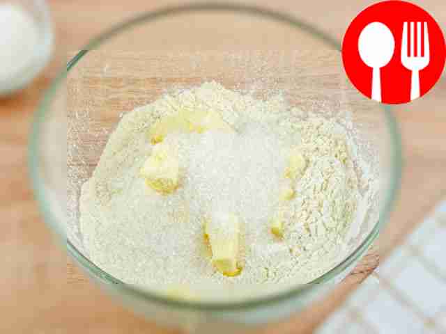 Sift the flour into a deep bowl. Add butter and sugar.
