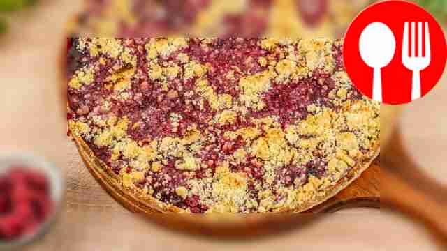 Пирог с малиной на бездрожжевом тесте