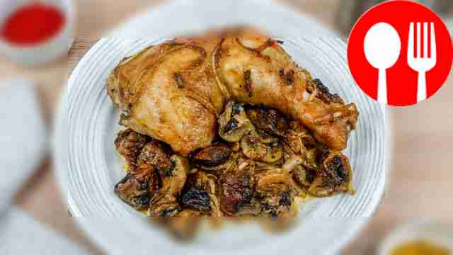 Куриные окорочка с грибами