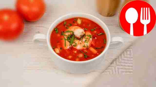 Gazpacho with shrimp