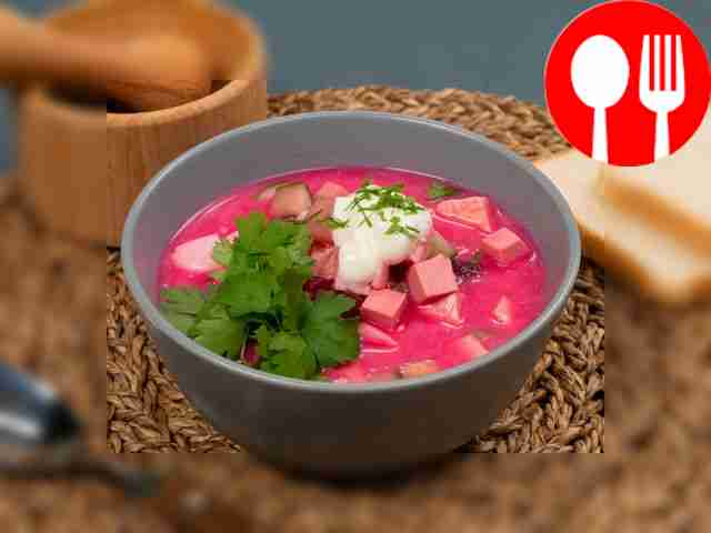 Холодный борщ из маринованной свеклы