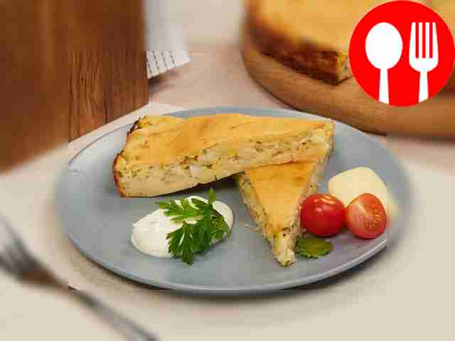 Pie with young cabbage