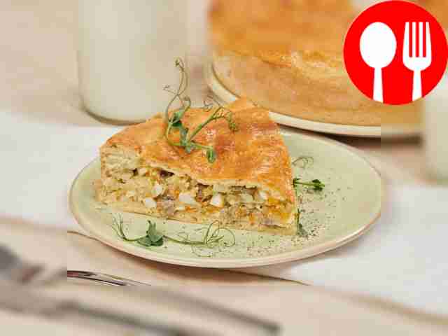 Пирог с капустой и мясом