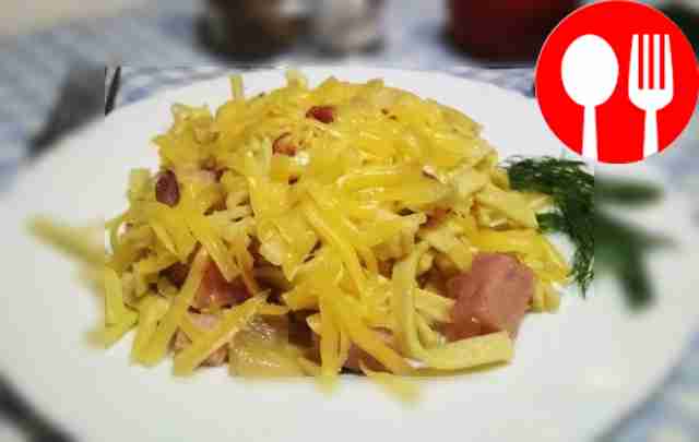 Hearty ham with noodles