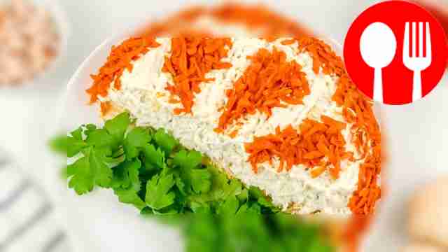 Place the chopped carrots around the edge of...