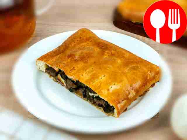 Пирог с мясом и грибами