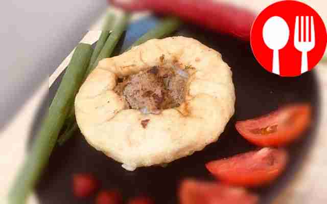 Appetizing belyashi with beef