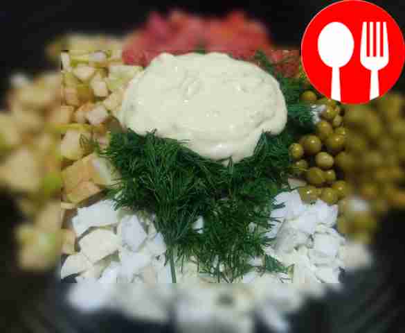 Соедините сметану, майонез и горчицу, добавьте...