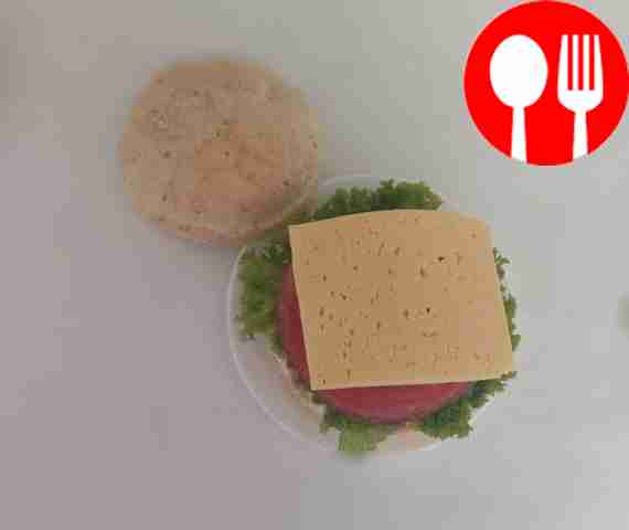 Cut the bun in half, apply mayonnaise and...