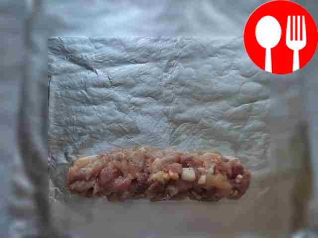 Wrap the sausages in foil, about 5 cm thick....