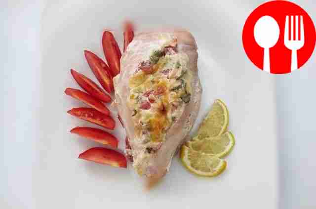 Tender chicken fillet boats with filling