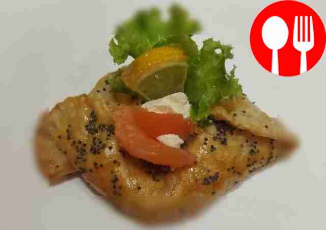 Fish boats with salmon and cream cheese