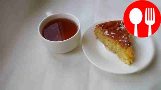 Cut the pie into portions. Sprinkle with...