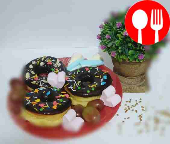 Grease the finished donuts with glaze. Top...