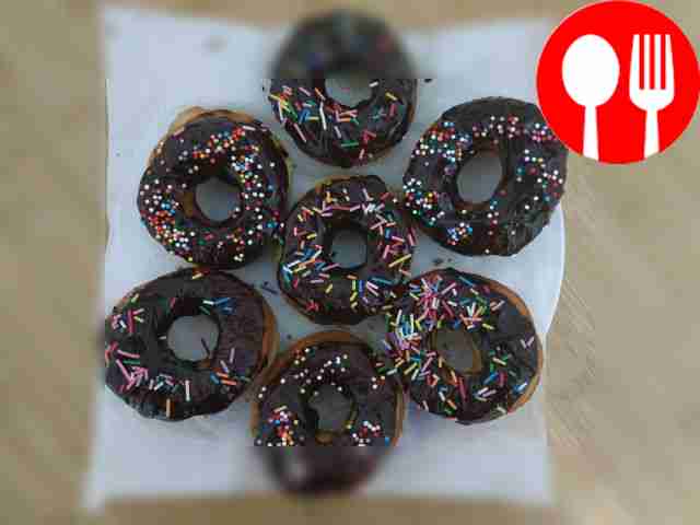 Holiday donuts with chocolate glaze (donuts)