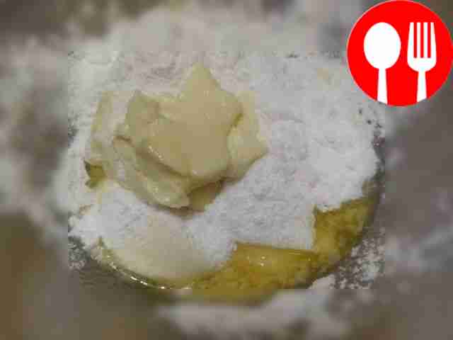 Beat butter with powdered sugar in a blender....