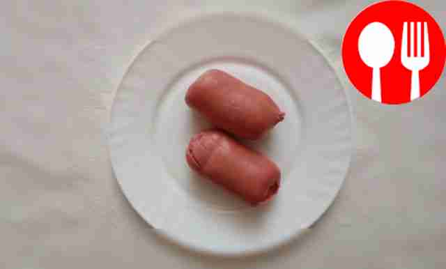 Juicy boiled sausages
