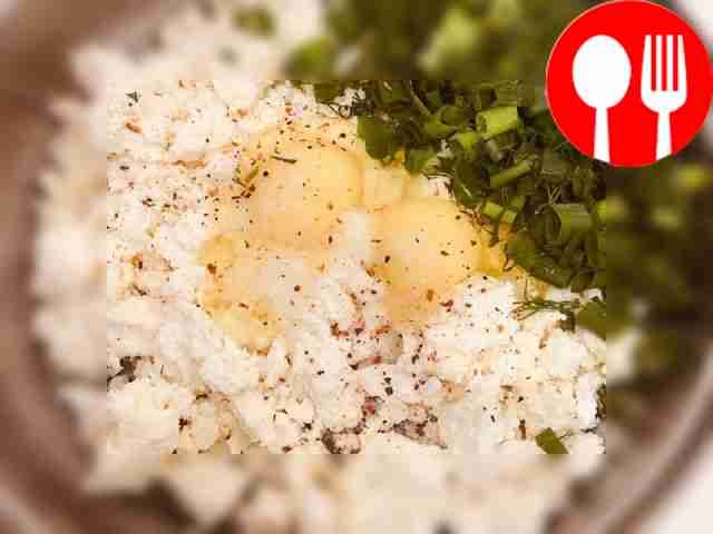 For the filling, finely chop the onion and...