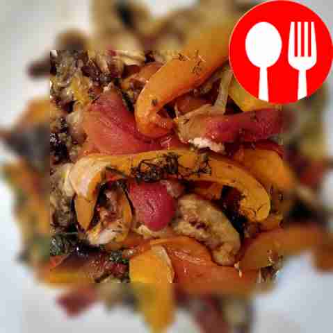 Яркое соте из баклажанов в духовке