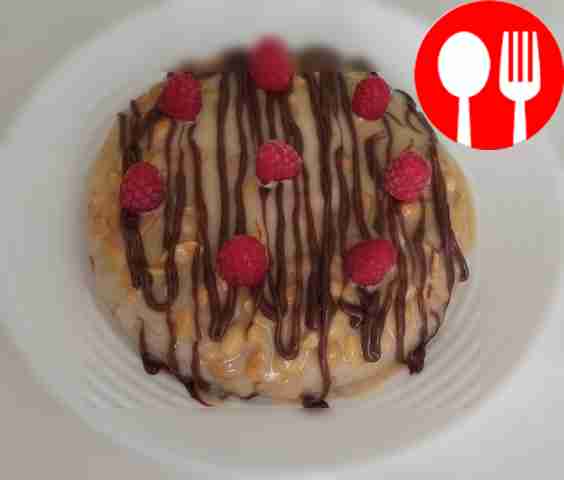 Savory fruit ice cream cake “Snickers” with salted peanuts