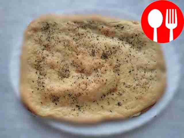 Fragrant focaccia with blue cheese and marjoram