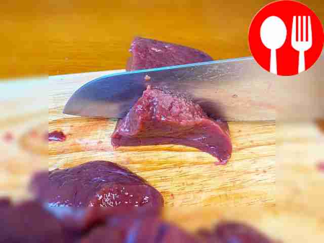 Remove the film from the liver. Cut the liver...