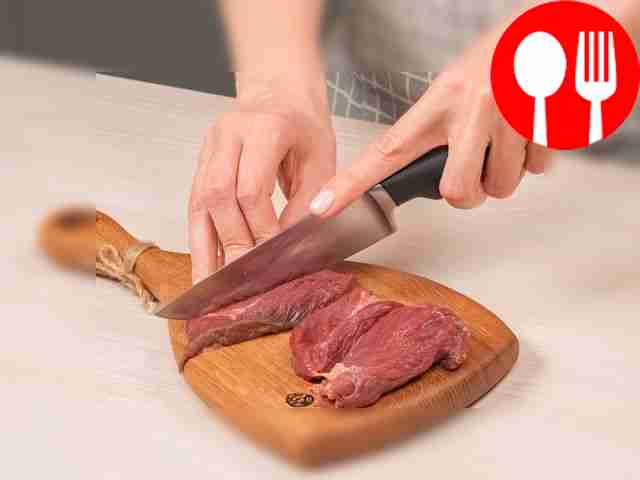 Prepare the meat. Trim the fat from the meat...