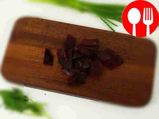 Peel and cut the beets into thin slices.